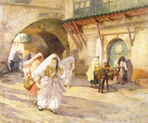 Arabiske kvinder i en gade,