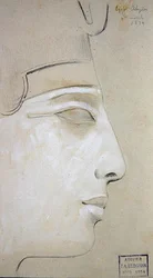 Studie af et relief af en profil af Seti I i Seti I-templet, Abydos