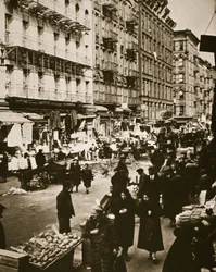 Gademarked på Orchard Street, Lower East Side, New York, USA, begyndelsen af 1930