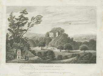Barlaston Hall: gravering, nd [midt i det 19. århundrede] (tryk)
