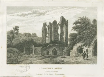 Croxden Abbey: gravering, nd [c 1830] (tryk)