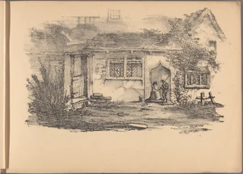 En af en serie af 60 skitser af hytter. London, 1825.
