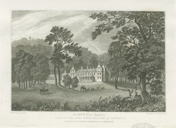 Sandwell Park - Hall: gravering og [midten af det 19. århundrede] (tryk)