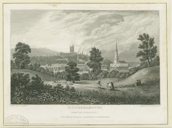 Wolverhampton - Fjernsyn fra Penn Road: stålgravering, nd [c 1830] (print)