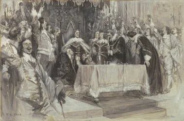 Den anden installation af Cromwell som beskytter, i Westminster Hall, 26. juni 1657