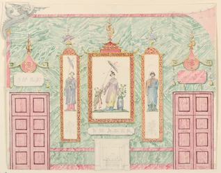 Tegning, vægforhøjning, sandsynligvis til bankettsalen, Royal Pavilion, Brighton, 1815-22