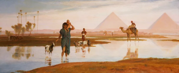 Overløb af Nilen med pyramiderne