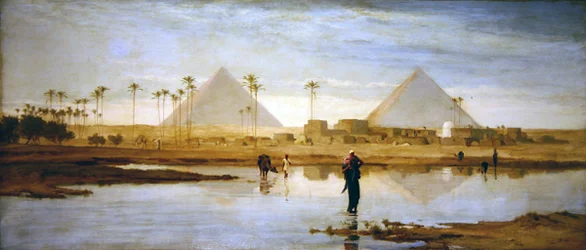 Ford til landsbyen nær pyramiderne