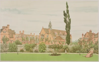 Kirke og præstegård, Bedford Park, 1881