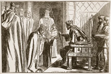 Investitur af en saksisk biskop, illustration fra 