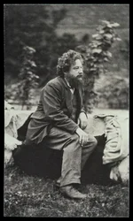Portrætfotografi af William Morris (1834-96) af Frederick Hollyer (1837-1933) (sepiafoto)