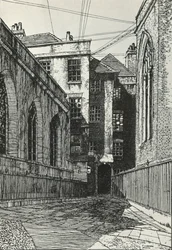 Sydsiden af hallen på Cliffords Inn i City of London, c1903, 1934.