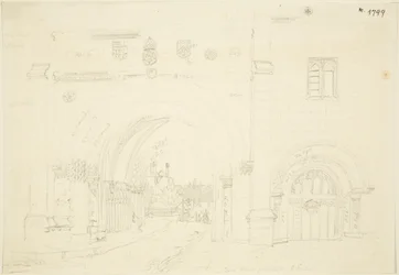 Abbey Gatehouse of Bristol Cathedral, Looking South (blyant på papir)