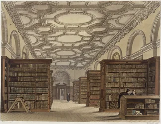 Interiør af Public Library, Cambridge, fra 