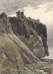 Old Castle, Dunottar (akvarel)