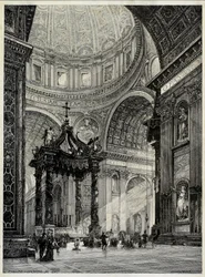 Peterskirken, Rom, Italien, indvendig udsigt, 1878.