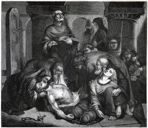 Begravelsen af Harold i Waltham Abbey, 1847
