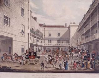 Royal Mail Coaches på Lad Lane, London, 1831