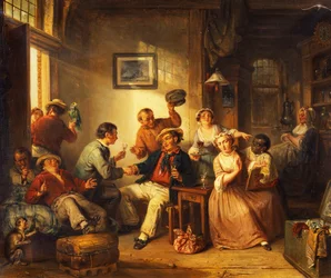 Rejsende, der hviler i en kro, 1852