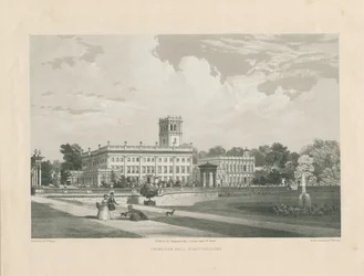 Trentham Hall: lithotint gravering, nd [c 1846] (tryk)