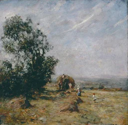 Høstscene (olie om bord)