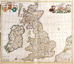 Kort over England, Skotland og Irland (Storbritannien)