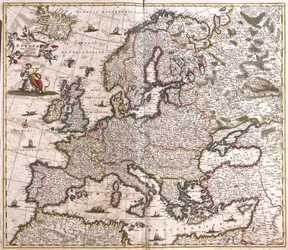 Kort over Europa (radering