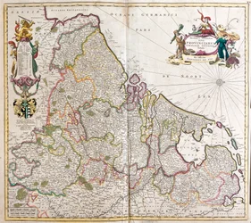 Kort over Nedre Tyskland (Tyskland) (radering