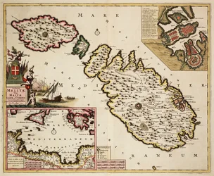 Kort over Malta, Gozo og Comino