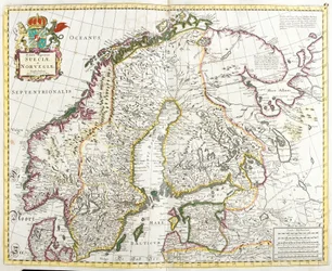 Kort over Sverige og Norge (radering