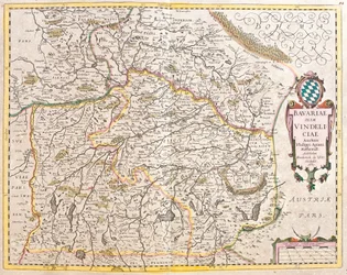 Kort over Baviere (Tyskland) (radering