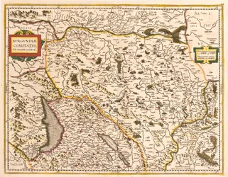 Kort over Franche Comte (Frankrig) (radering