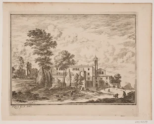 En klosterbygning midt i en italiensk landsby