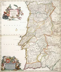 Kort, der viser Portugal, ca. 1680