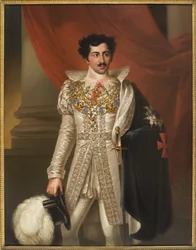 Oscar I, roi de Suede et Norvege - Portræt af Oscar I (1799-1859), konge af Sverige og Norge, af Westin, Fredric (1782-1862). Olie på lærred. Mål: 149x114 cm. Nationalmuseum Stockholm