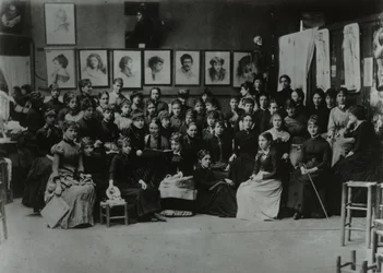 Academie Julian, Paris, gruppe af kunststuderende