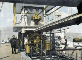 Fransk flåde, slutningen af 1800-tallet: navigationsbjælkeøvelse - Bibl. des Arts Deco.