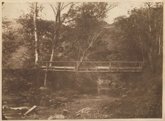 Landskab med træer og bro,ca. 1850 (foto)