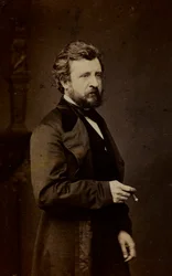 Portræt af Félix-Joseph Barrias, fransk maler, visitkort (s/h foto)