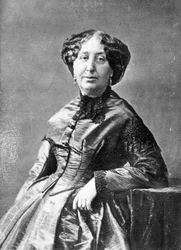 Portræt af George Sand (Aurore Dupin, Baronne Dudevant) (1804-1876), fransk forfatter.