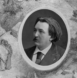 Portræt af Gustave Dore (1832-83) (s/h foto) (detaljer fra 202837)