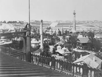 Bakken Chaillot, udsigt fra taget af Galerie Circulaire ved Exposition Universelle i 1867