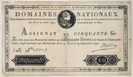 50 livres pengeseddel, 29. oktober 1790