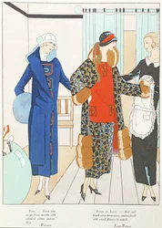 Et par smukke nyheder fra Art-Gout-Beaute, kostumer af Premet og Jean Patou, oktober 1923 (litografi)