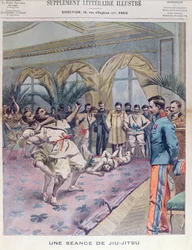 En Jiu-Jitsu Session i Frankrig, illustration fra Le Petit Parisien, 1905