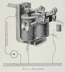 Et Siemens-relæ - i "Through Electricity" af G. Davy