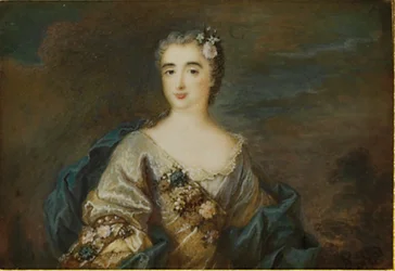 En dame ved navn Louise-Jeanne de Durfot, Duchesse de Mazarin et de la Meilleraye, ca. 1750