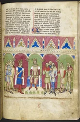 Tilføje. MS 12228, f.223, Roman du Roy Meliadus de Leonnoys, c.1352 (pergament)