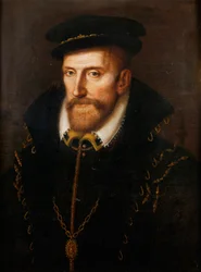 Admiral Gaspard de Coligny, fransk calvinist, statsmand og officer, myrdet under Bartholomæusnatten …