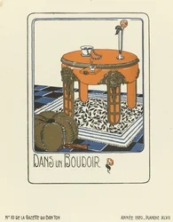 Annonce for "Dans un Boudoir", pub.1920 (stenciltryk)